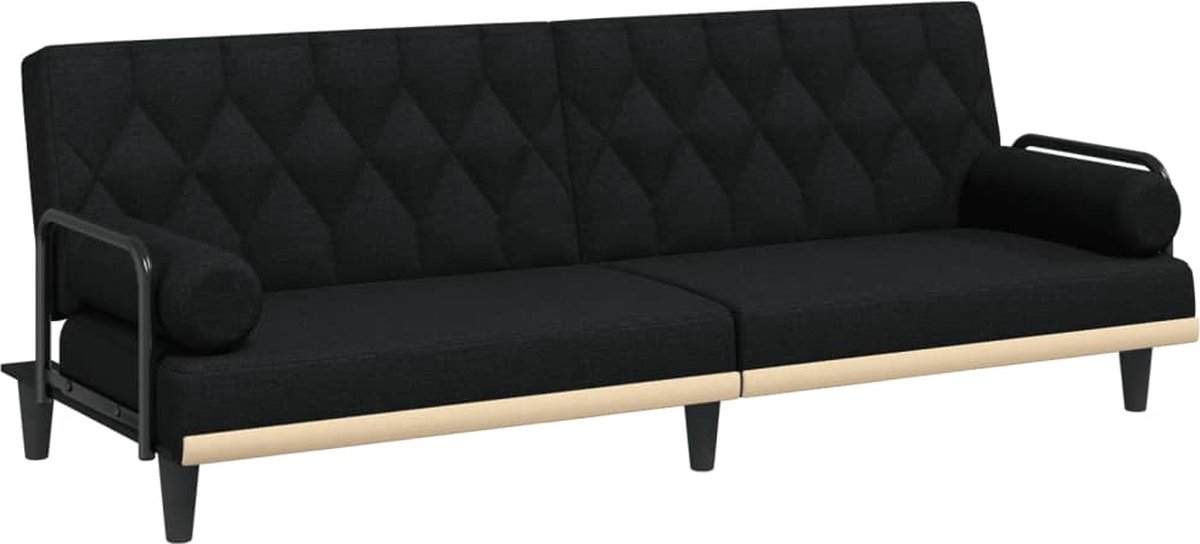 Vidaxl Schlafsofa Mit Armlehnen, Schwarz, Stoffbezogen
