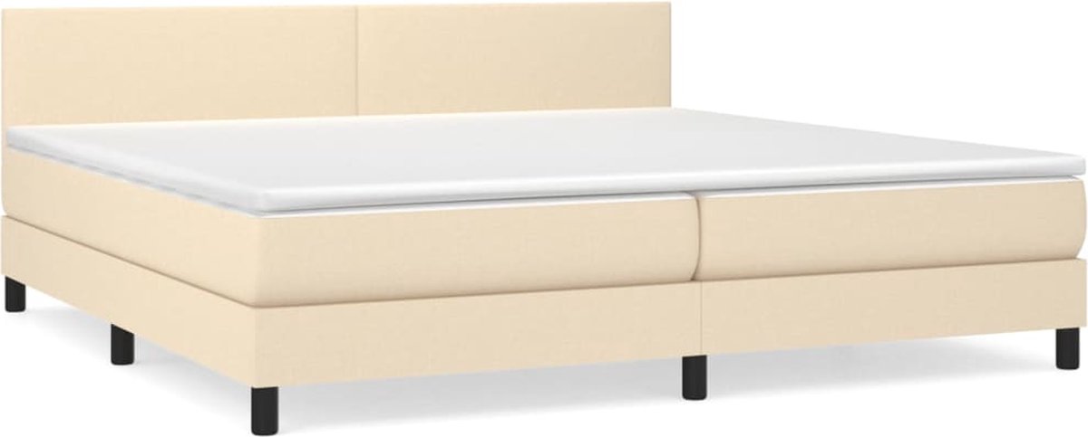 Vidaxl Kontinentalbett Mit Matratze, Cremefarben, Stoff, 200X200 Cm