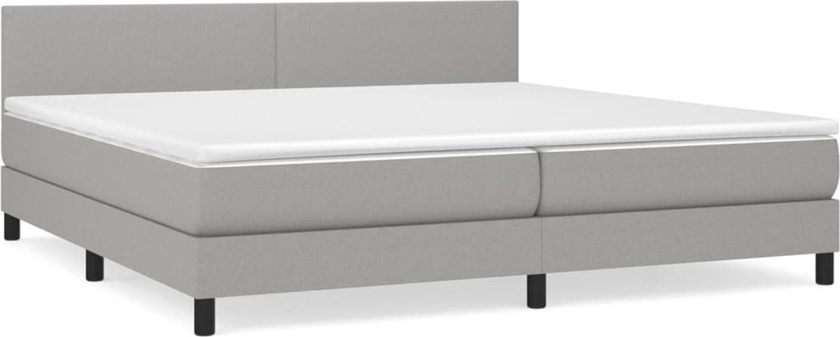 Vidaxl Kontinentalbett Mit Matratze, Hellgrau, Stoff 200X200 Cm