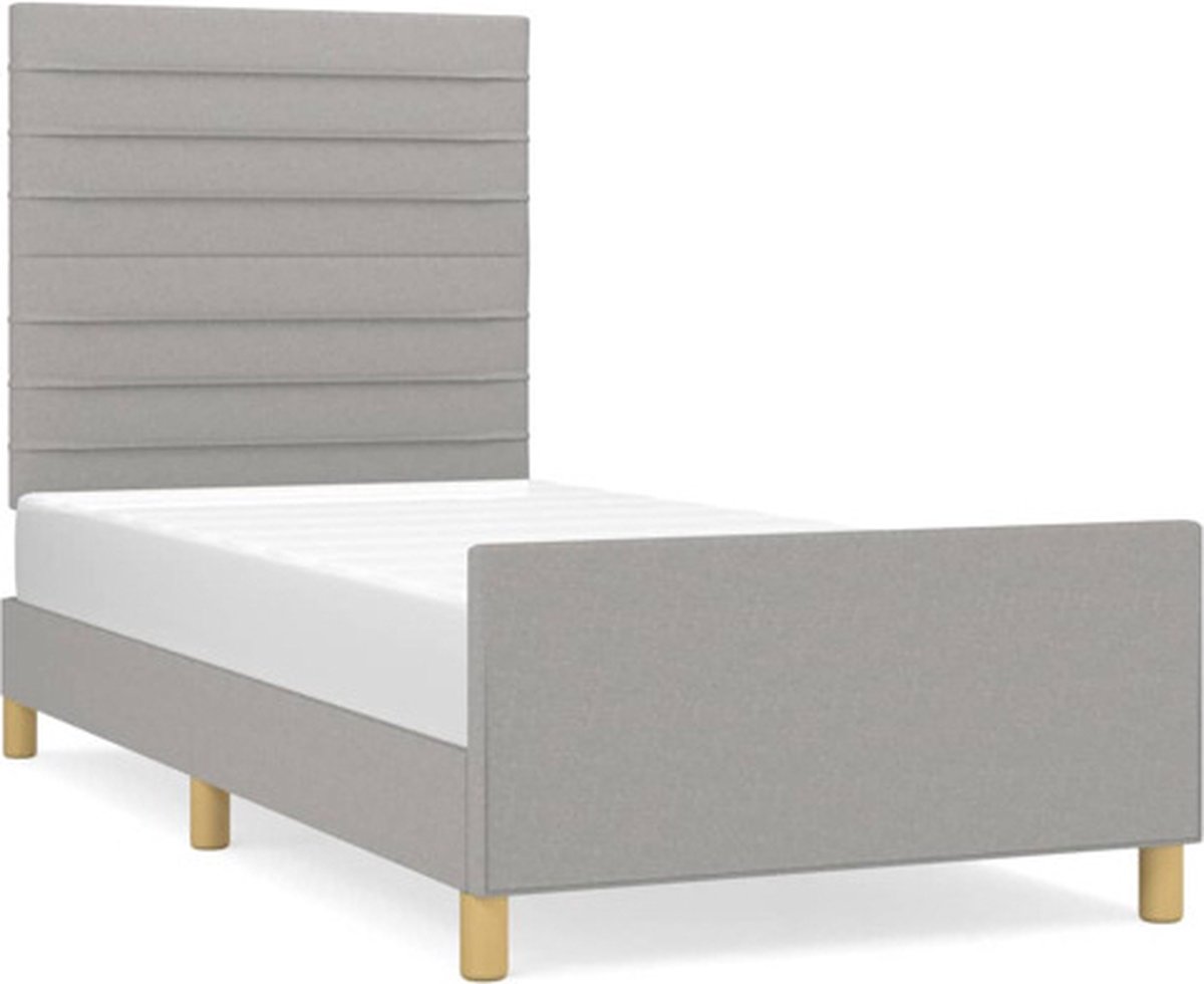 Vidaxl Bettgestell Ohne Matratze, Hellgrau, 100X200 Cm, Stoffbezogen