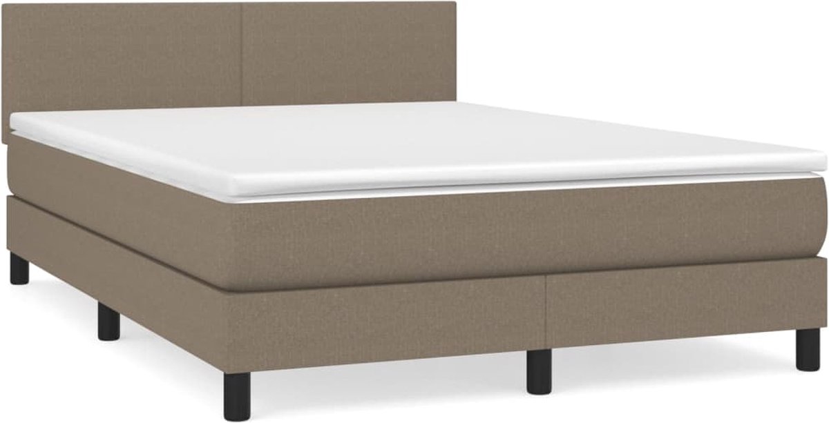 Vidaxl Kontinentalbett Mit Matratze, Taupe, Stoff, 140X200 Cm