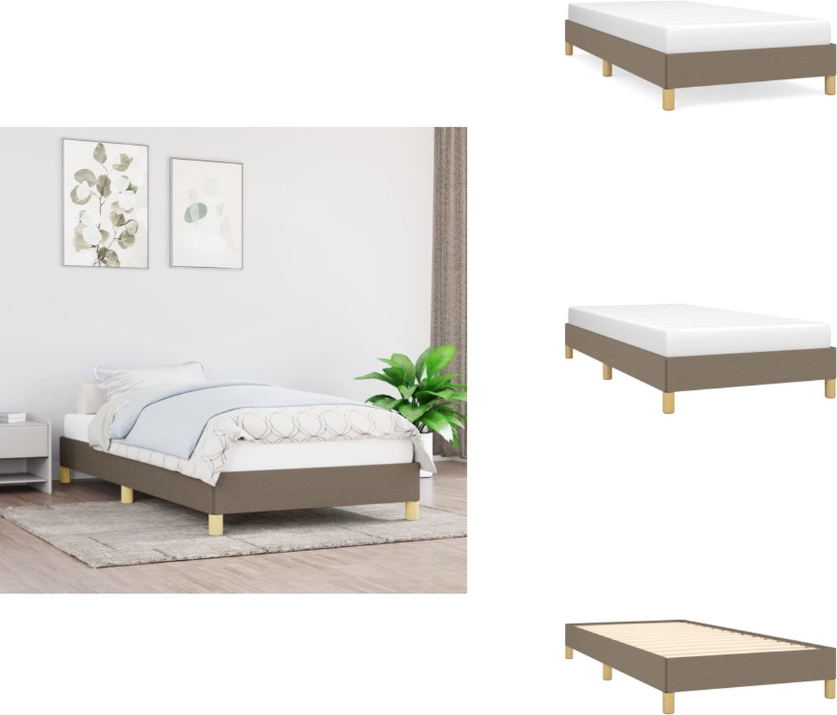 Vidaxl Bettrahmen Ohne Matratze Taupe 80X200 Cm Stoff