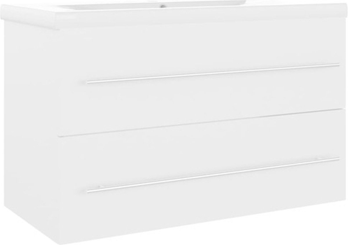 Vidaxl Unterschrank mit integriertem Waschbecken, Weiß, Spanplatte