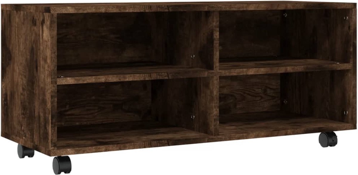Vidaxl TV-Schrank, Auf Rollen, Geräucherte Eiche, 90X35X35 Cm