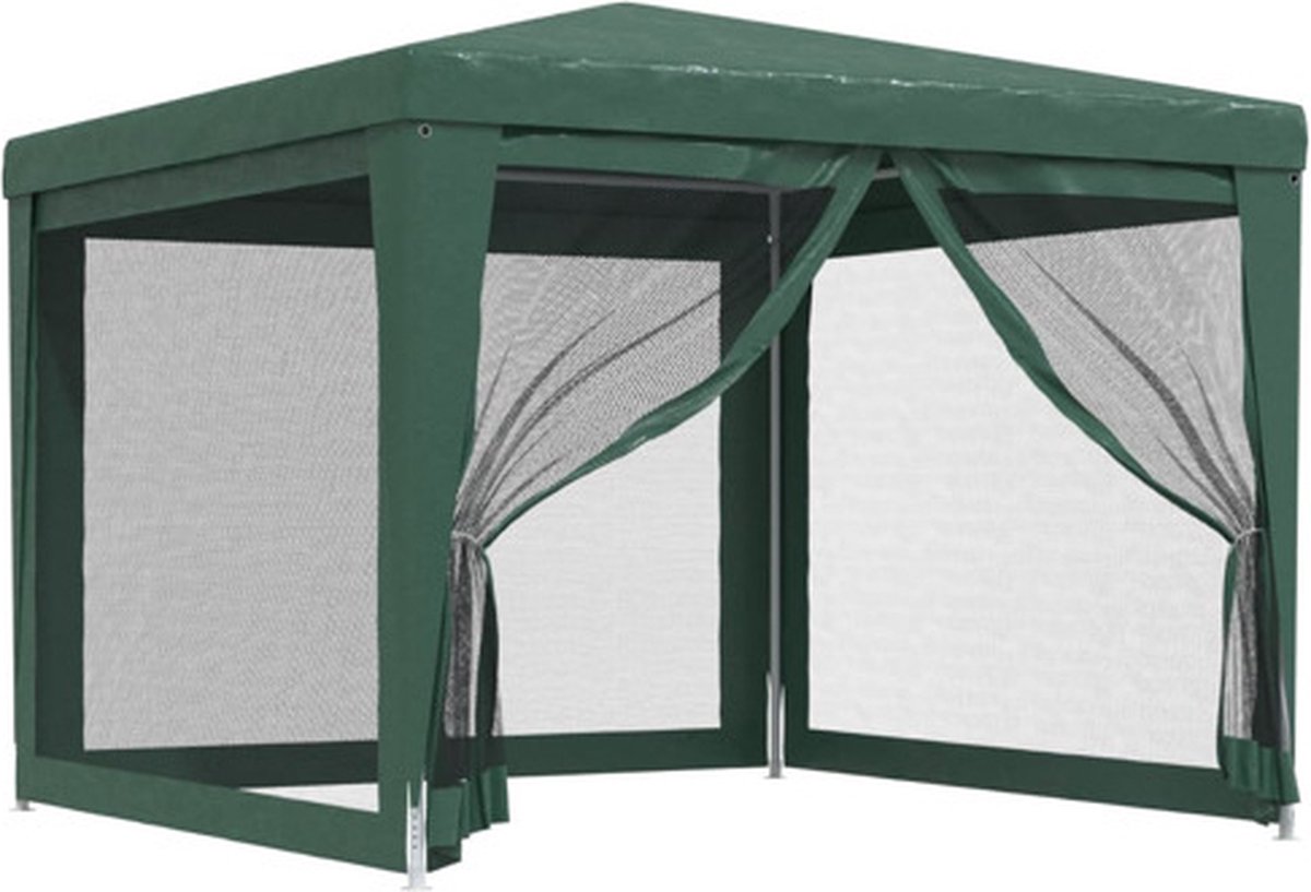 Vidaxl Partyzelt mit 4 Netzseiten, Grün, 3x3 m, HDPE