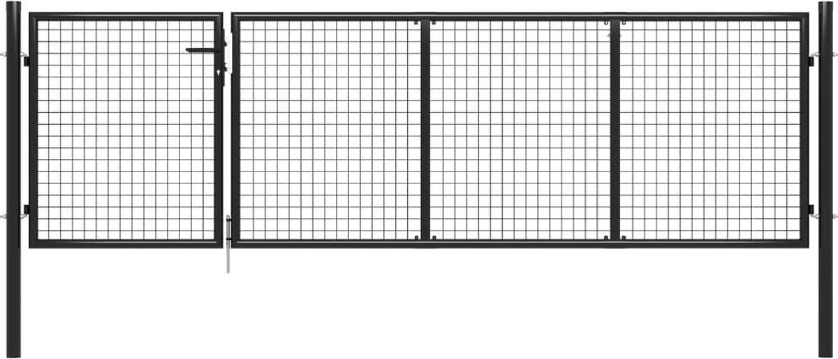 Vidaxl Gartentor Stahl 350X75 Cm Anthrazit