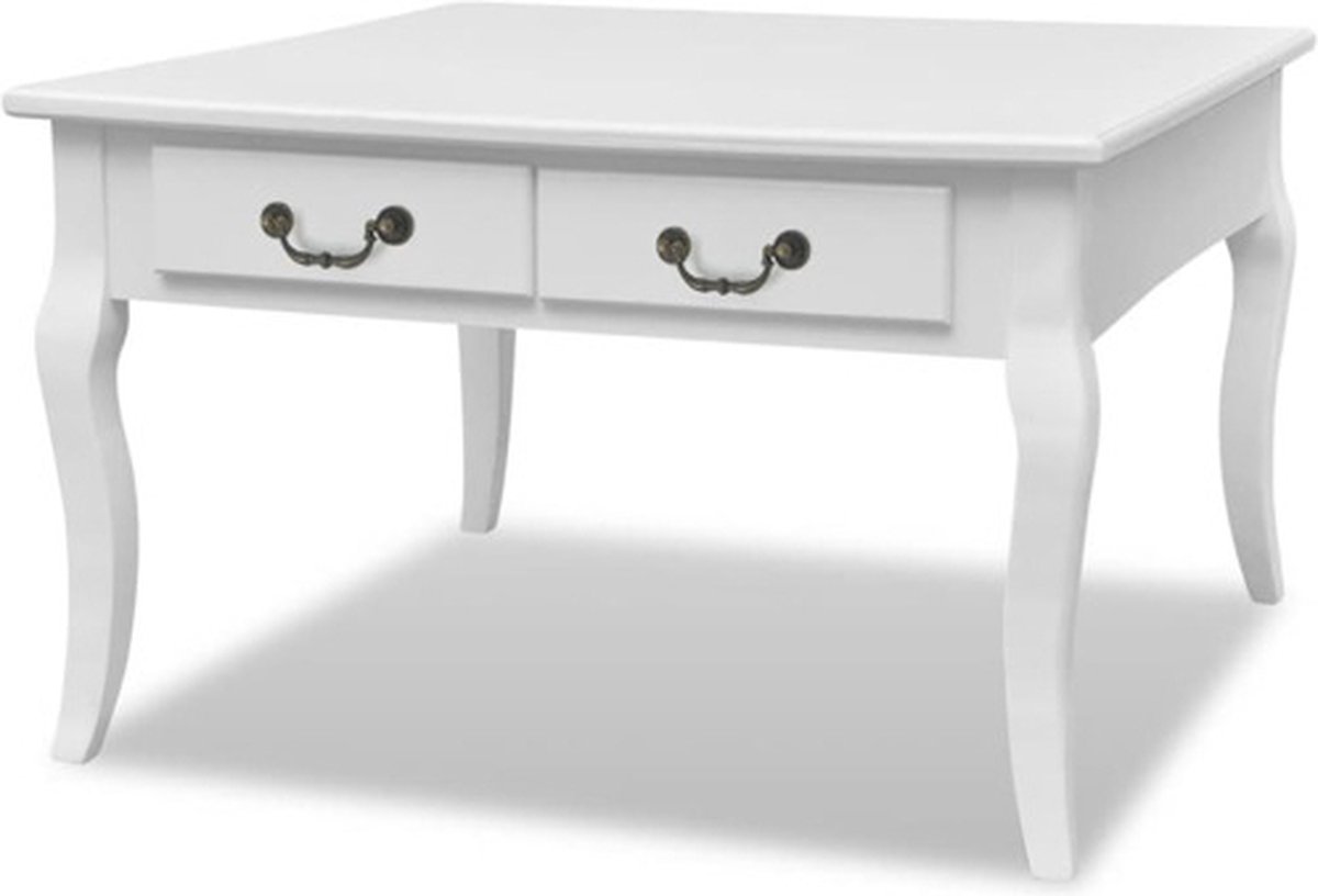 Vidaxl Couchtisch mit 4 Schubladen, Weiß