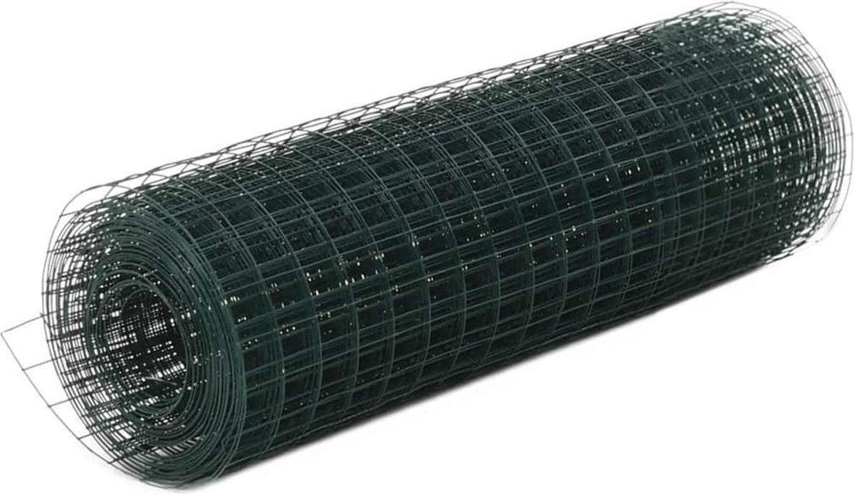 Vidaxl Maschendrahtzaun, Stahl und PVC, 10 x 0,5 m, Grün