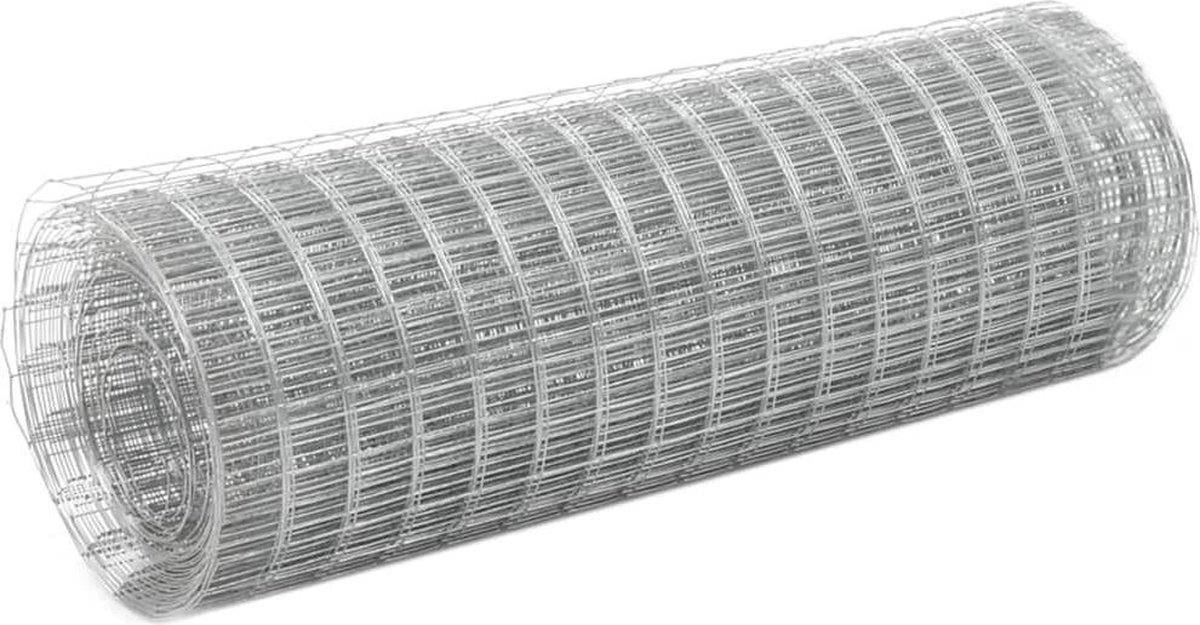 Vidaxl Maschendrahtzaun, Verzinkter Stahl, 25X0,5 M, Silber