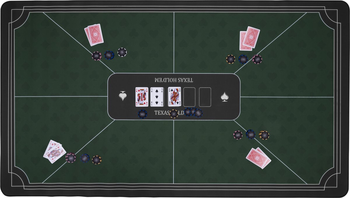 Pokermatte – Keine Angabe – 140 cm x 80 cm – rutschfest – Polyester und Gummi – 3 mm dick grün