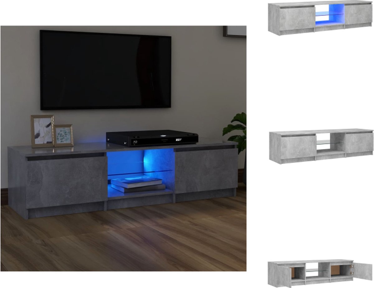 Vidaxl TV-Schrank mit LED, Betongrau, 140x40x35,5 cm