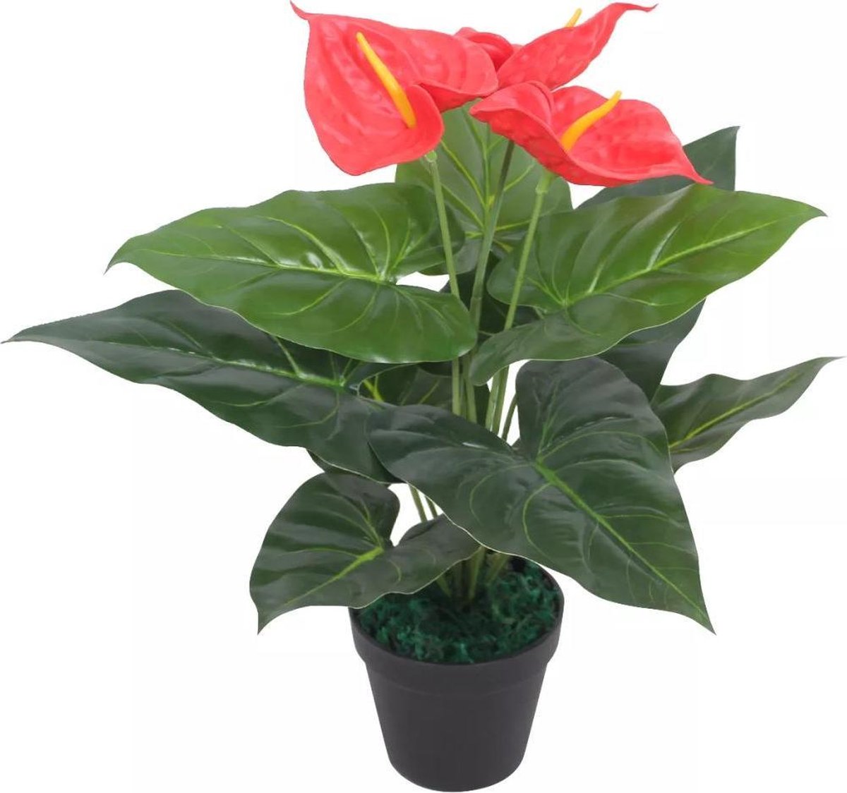 Vidaxl Künstliche Anthurie Mit Topf, 45 Cm, Farbe Rot Und Gelb