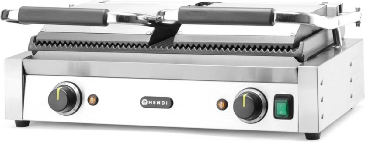 Kontaktgrill mit Doppelrillen 3600W Hendi 263709