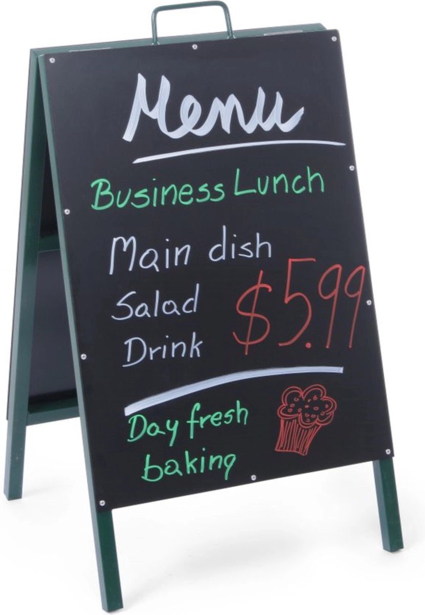 Freistehende MENU-Werbe-Informationswand für Restaurants 500x850mm Hendi 664117