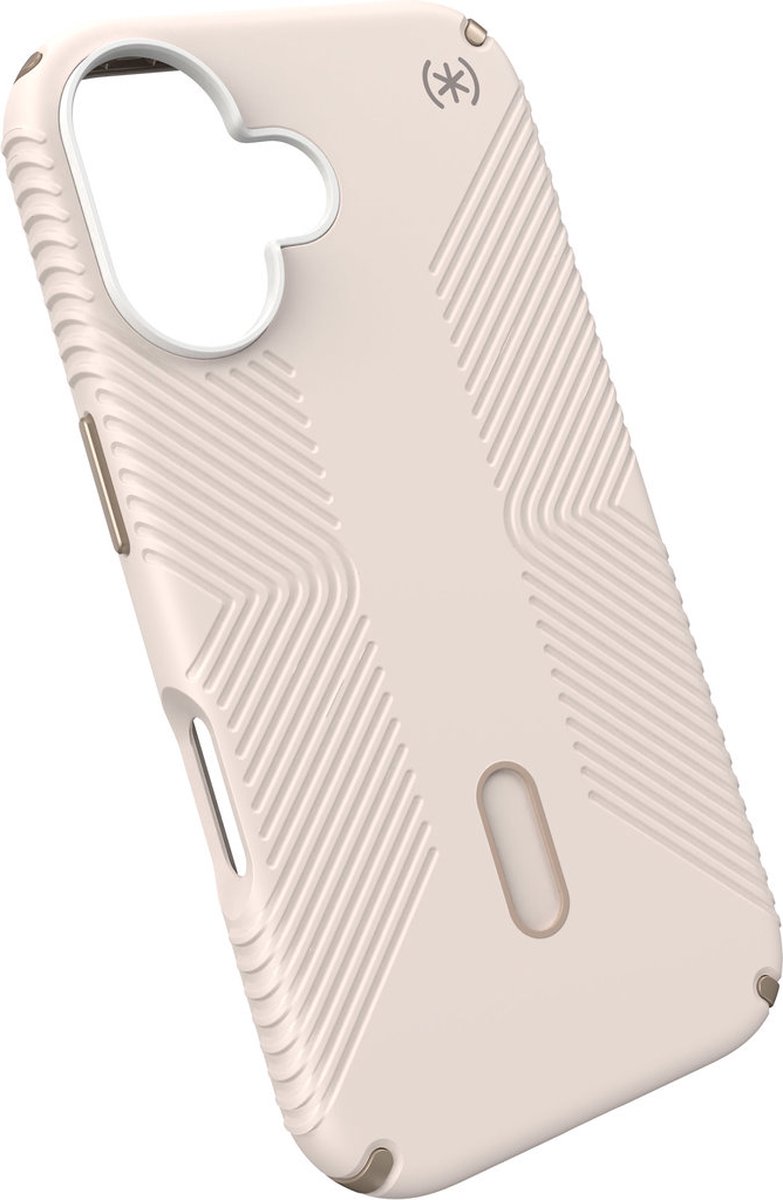 Speck Presidio2 Grip Clicklock & Magsafe - Hülle iPhone 16 (Gebleichtes Knochenweiß / Erbstück-Gold / Haselnussbraun)