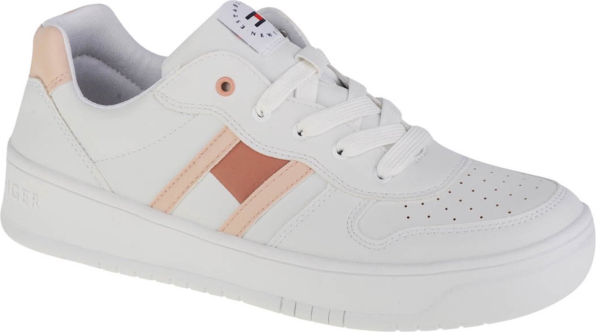 Tommy Hilfiger Low Cut Schnür-Sneaker, weiße Sneakers für Mädchen 40