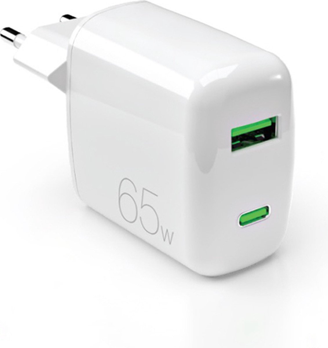USB-A USB-C GaN 65W Netzladegerät - weiß