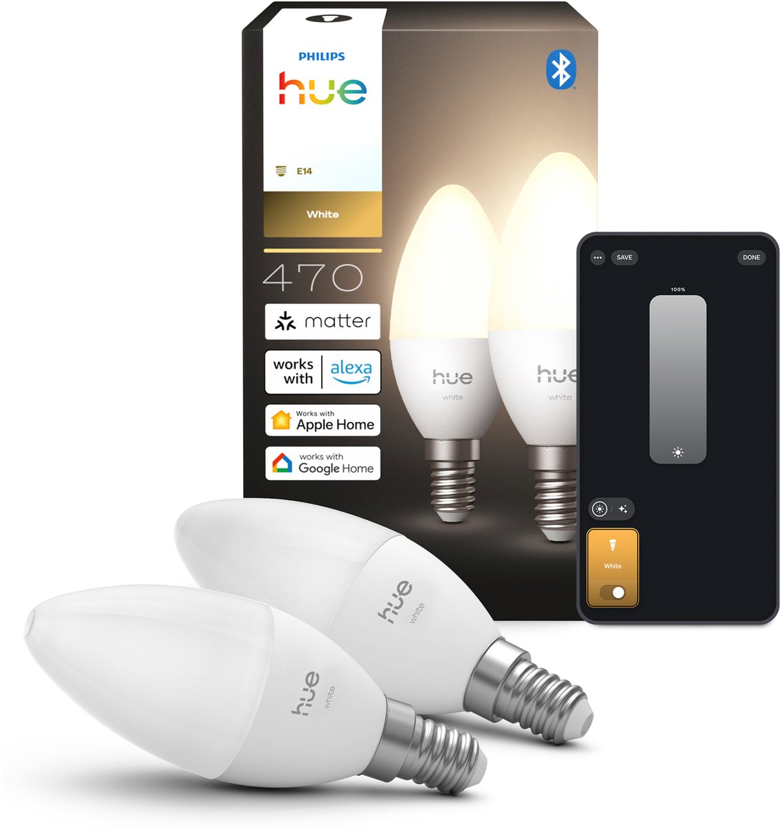 Signify Philips Hue White Kerzenlampe E14 B39 EU 2 P.