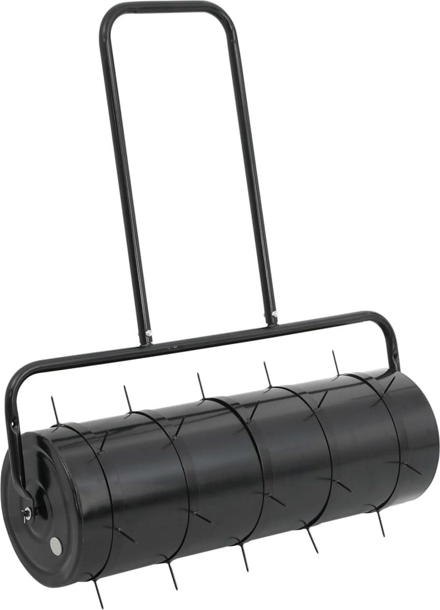Vidaxl Rasenwalze mit Aerator, Schwarz, 63 L, Eisen und Stahl