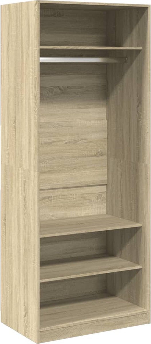 Vidaxl Kleiderschrank, Farbe Sonoma-Eiche, 80x50x200 cm, Material Holzwerkstoff