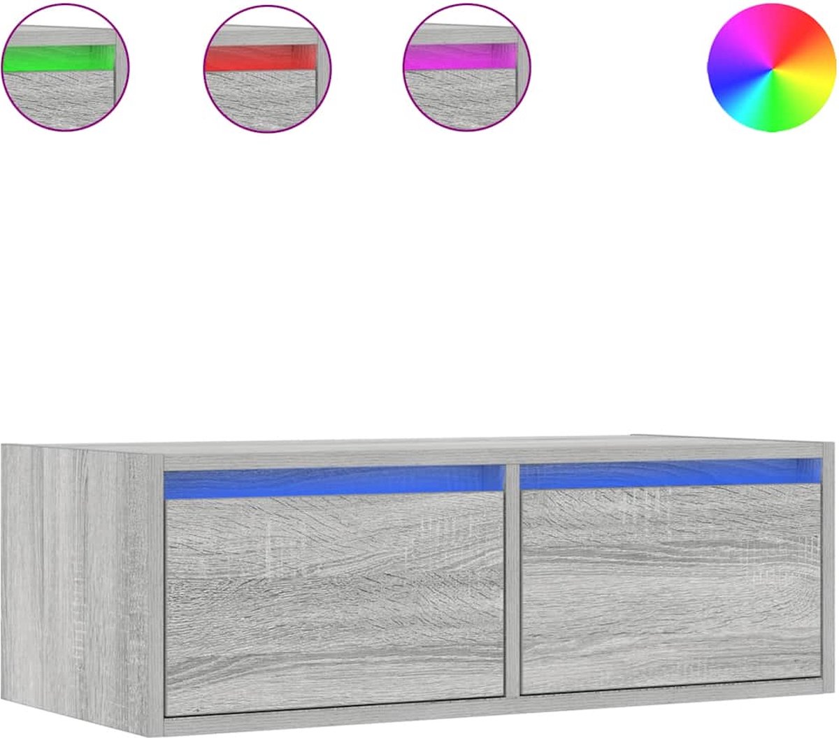 Vidaxl TV-Schrank mit LED, Sonoma-Eiche Grau, 75X35,5X25 Cm