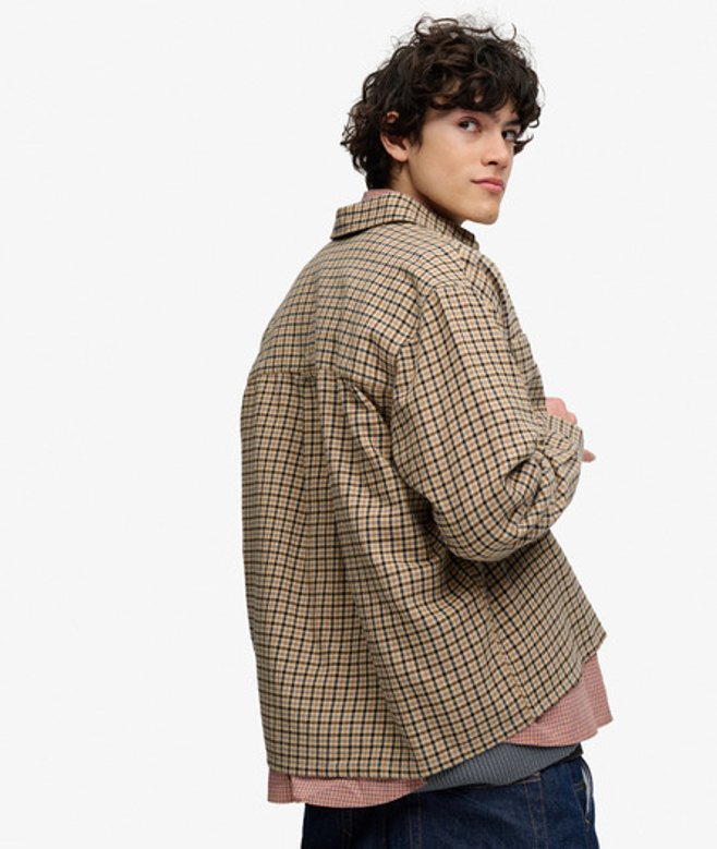 Superdry Herren Bench Boxy Baumwoll-overshirt Beige - Größe: S