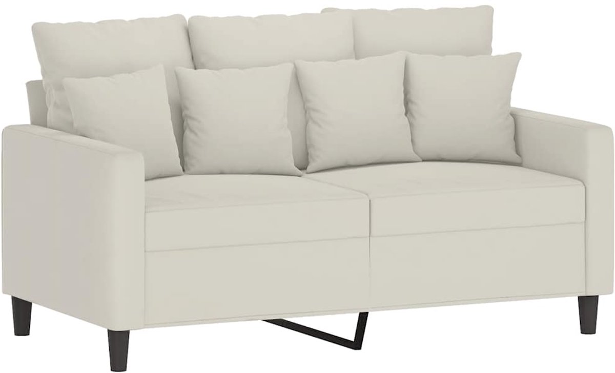 Vidaxl Sofa 2-Sitzer, Cremefarben, 120 cm, Mit Samt bezogen