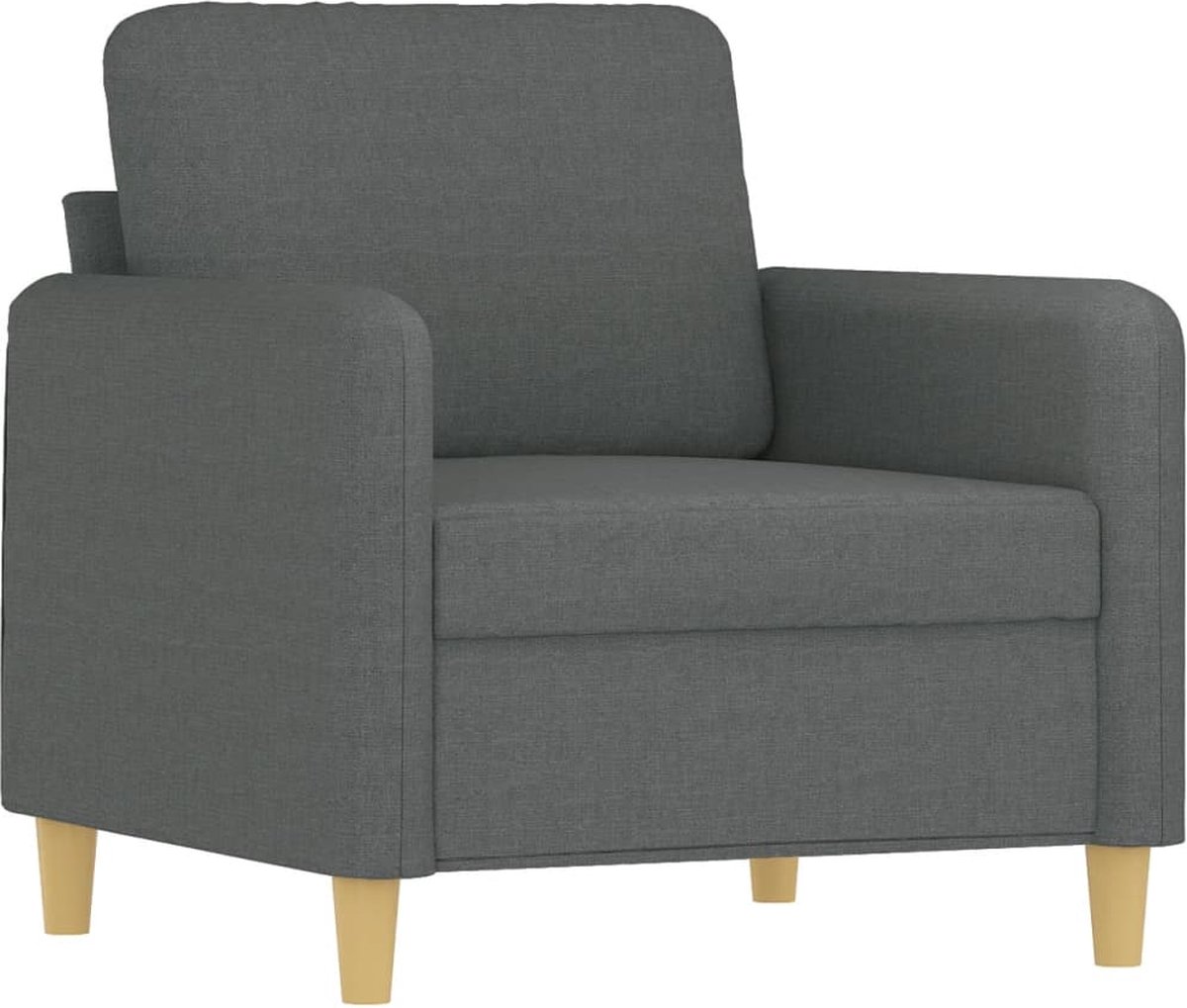 Vidaxl Sessel mit Hocker, Dunkelgrau, 60 cm, Stoffbezogen