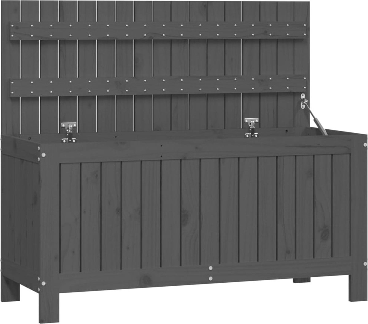 Vidaxl Gartenbox, Grau, 115X49X60 Cm, Massives Kiefernholz