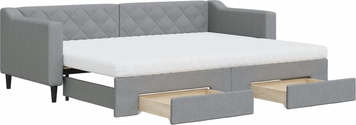 Vidaxl Schlafsofa mit Schubladen, Hellgrau, 80X200 Cm, Stoff