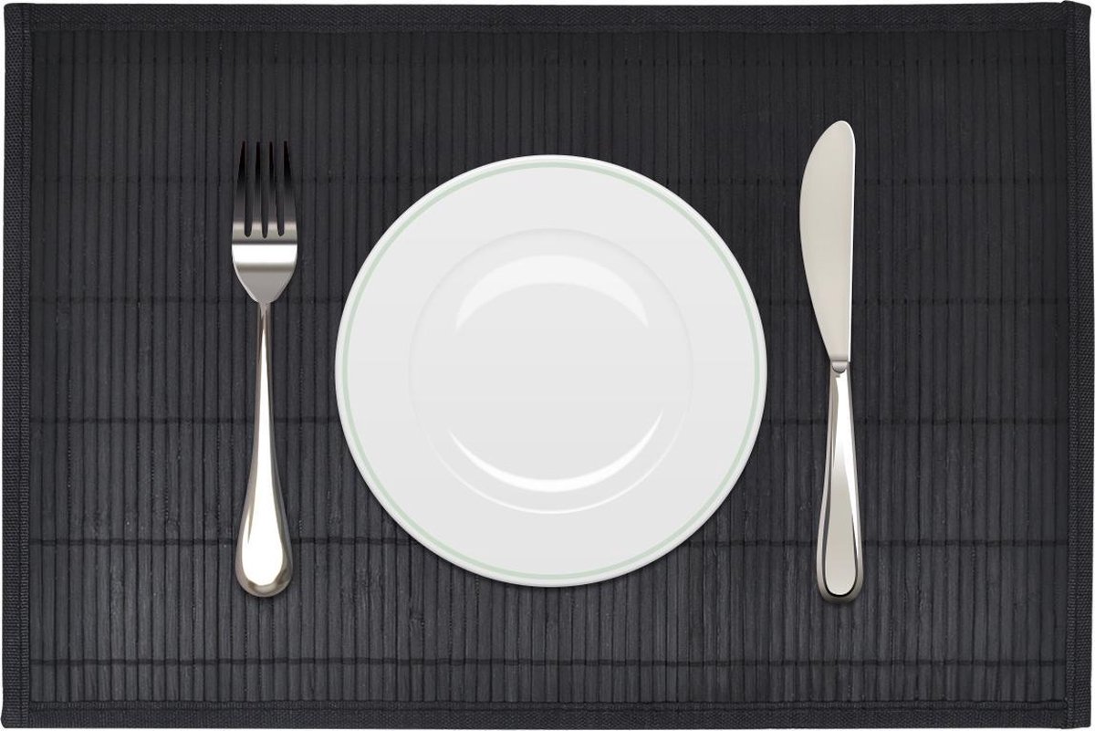 Vidaxl Bambus-Tischsets, 6 Stück, 30 x 45 cm, Schwarz