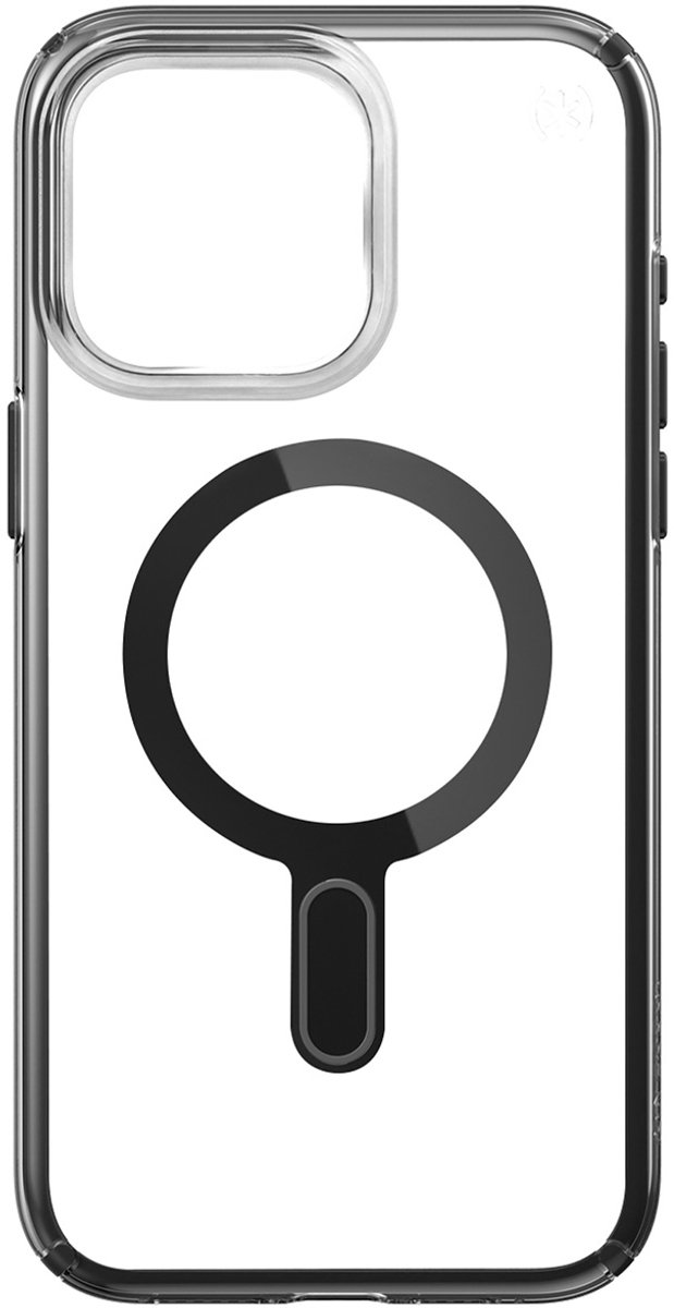 Speck Presidio Perfect-Clear Clicklock & Magsafe - Hülle iPhone 15 Pro (Klar / Milchig Schwarz / Schiefergrau)