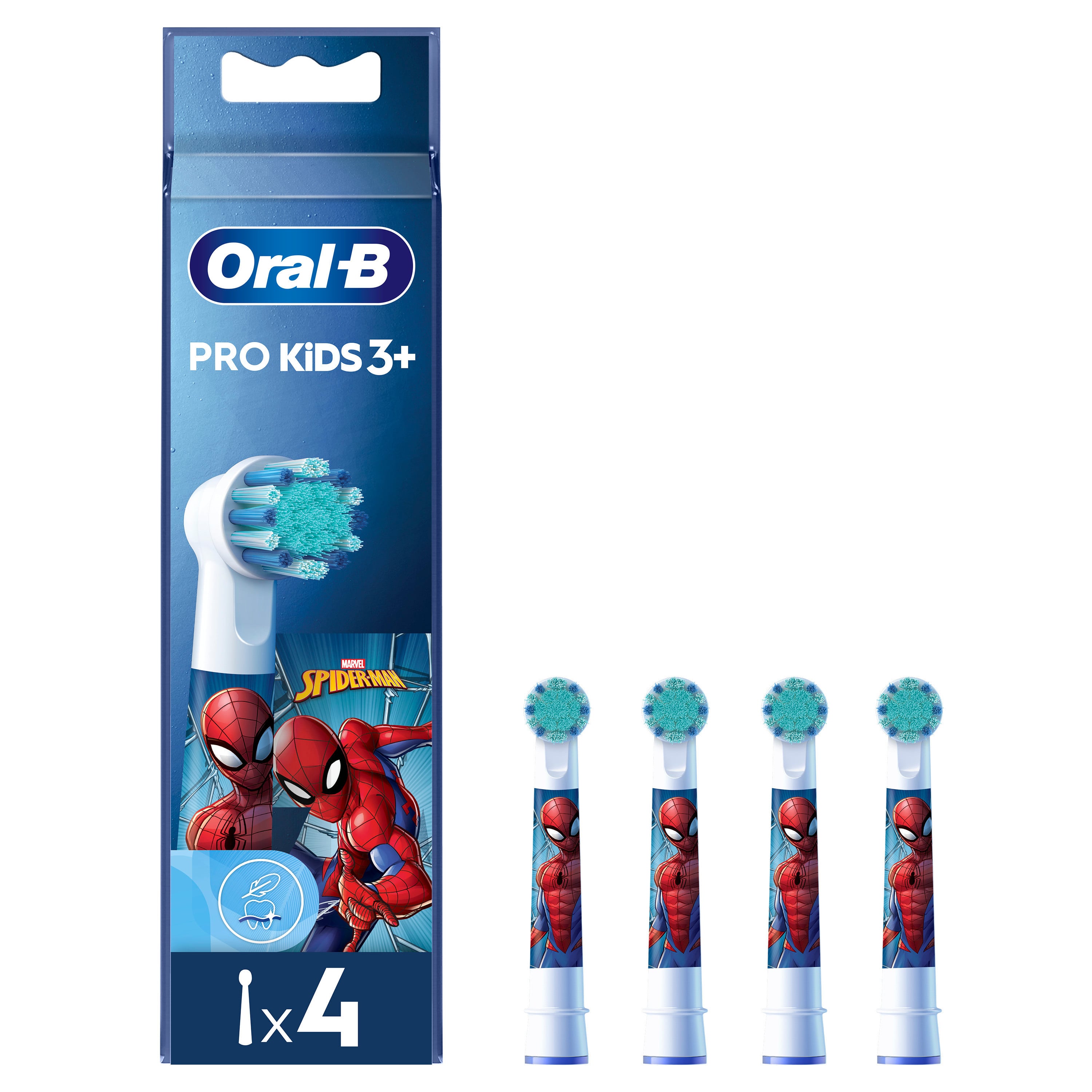 Zahnbürstenköpfe x4 Spiderman, Marvel, Oral-B Pro Kids 3+, Ersatzpackung, Für Kinder