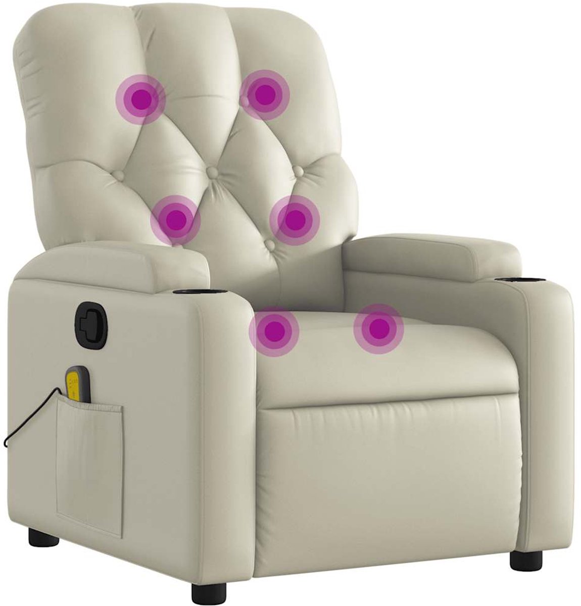 Vidaxl Klapp-Massagesessel, Cremefarben, Kunstleder