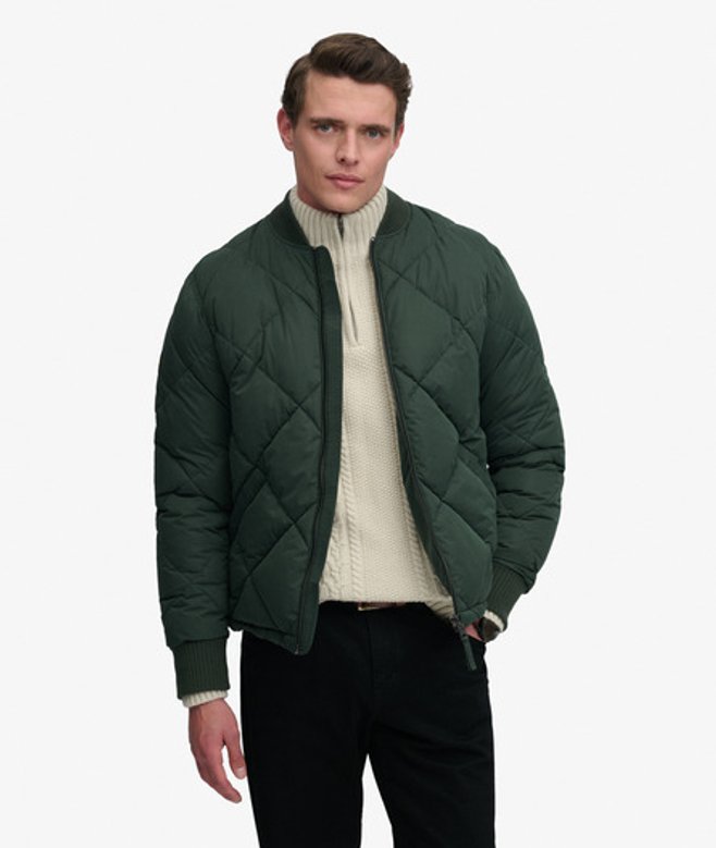 Superdry Herren Gesteppte Diamantjacke Green - Größe: S