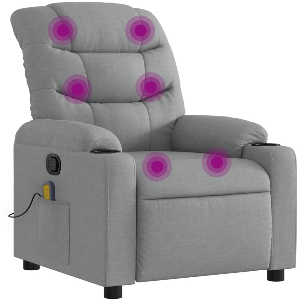 Vidaxl Ausklappbarer Massagesessel, Hellgrau, Mit Stoff bezogen