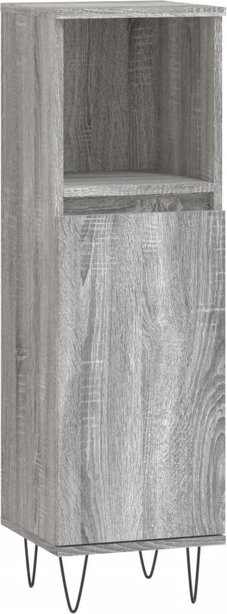 Vidaxl Badezimmerschrank, Sonoma Eiche Grau, 30X30X100 Cm