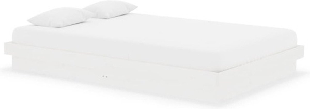 Vidaxl Bettrahmen, Weiß, Massivholz, 120x190 cm, Doppelbett