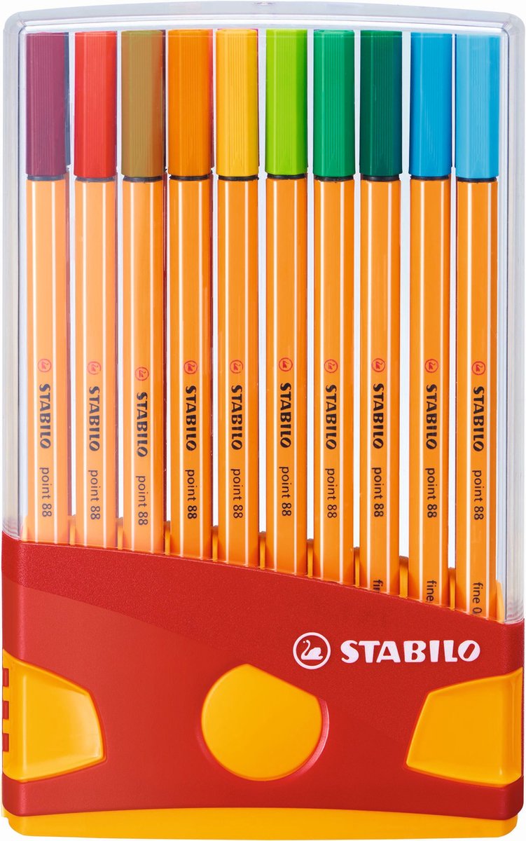 5 x Stabilo Fineliner point 88 ColorParade Kunststoffbox VE=20er