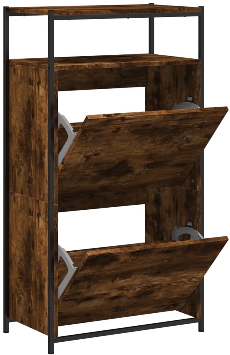 Vidaxl Schuhschrank, Geräucherte Eiche, 60X34X112 Cm
