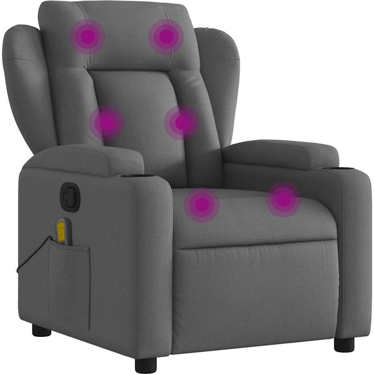Vidaxl Schlafsofa mit Massagefunktion, Dunkelgrau, Stoffbezug