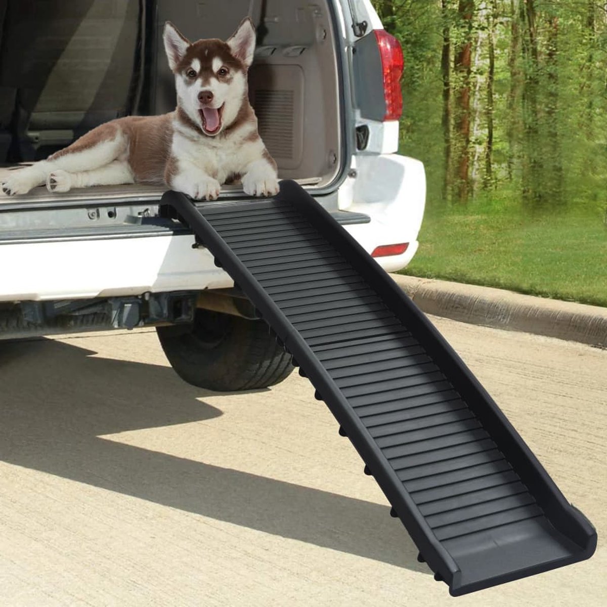 Vidaxl Faltbare Rampe für Hunde, Schwarz, 155,5 X 40 X 15,5 Cm