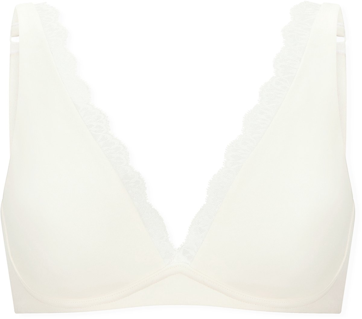 Soft-BH gemoldet ohne Bügel Spitze off-white - Unique Cotton 85B