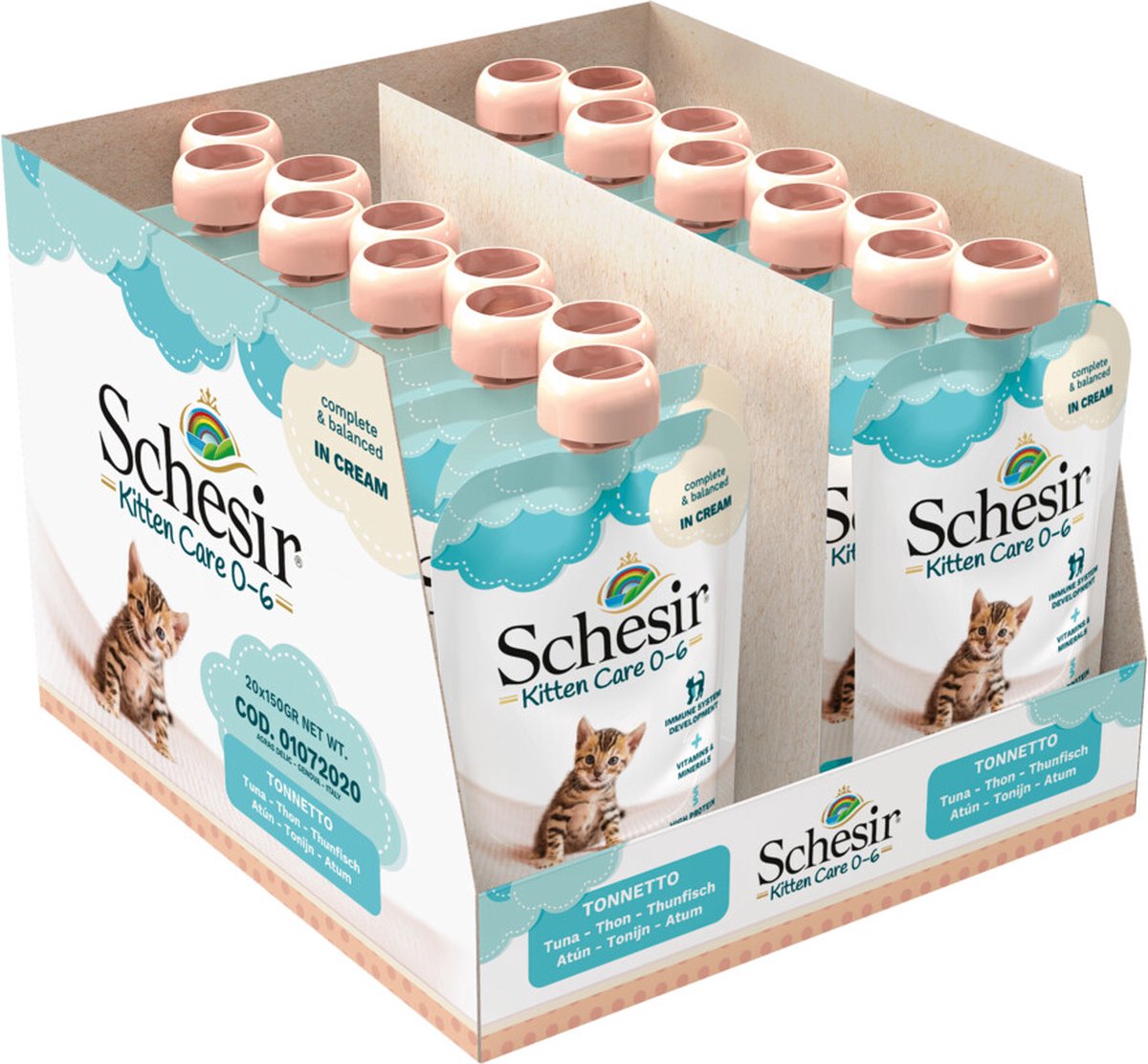 Schesir Kitten Pouch Cream - Thunfisch - 20 x 150 g
