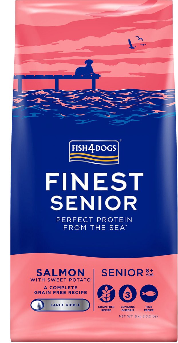 Fish4Dogs Finest Senior Lachs mit Süßkartoffel (Large Kibble) - 12 kg