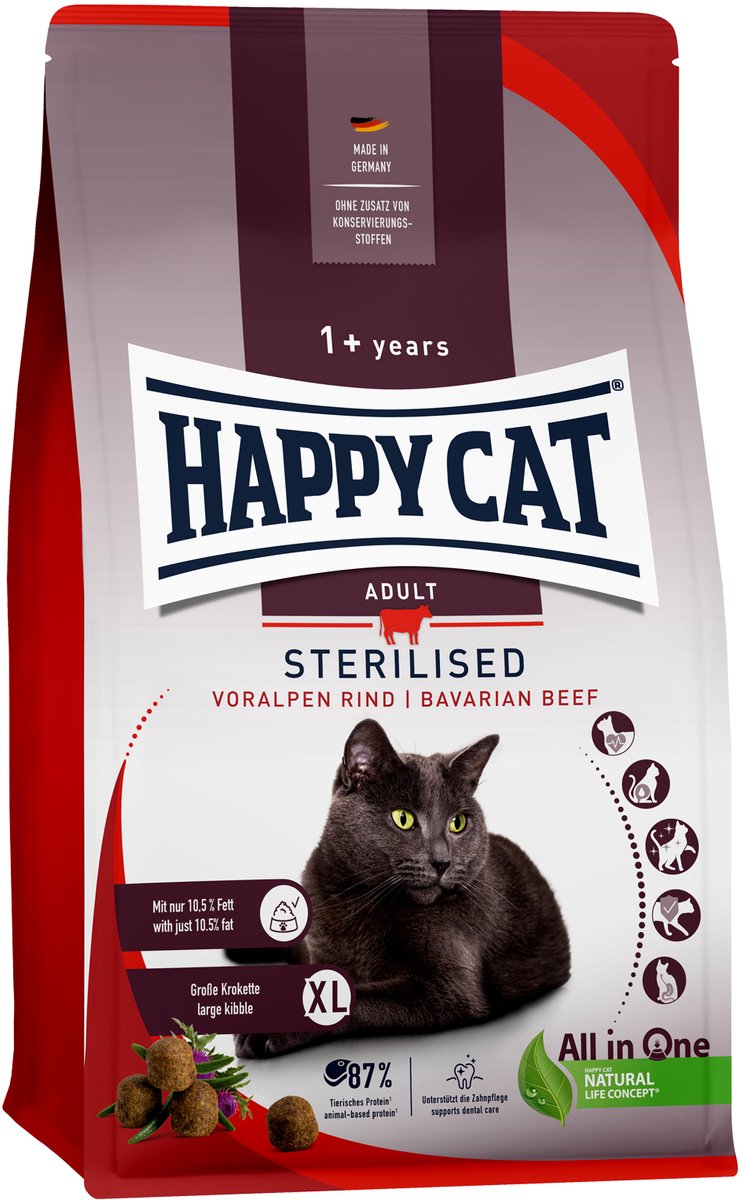 Happy Cat Sterilised - Rind - 10 kg