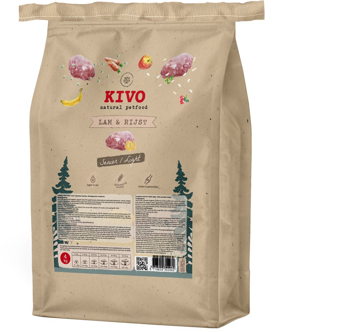 Kivo Lamm und Reis weizenglutenfrei - 2 x 14 kg