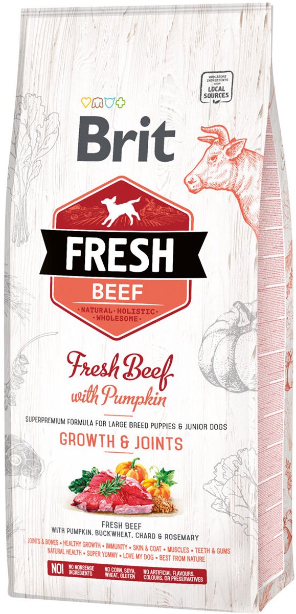 Brit Fresh Beef with Pumpkin Puppy Large - 12 kg