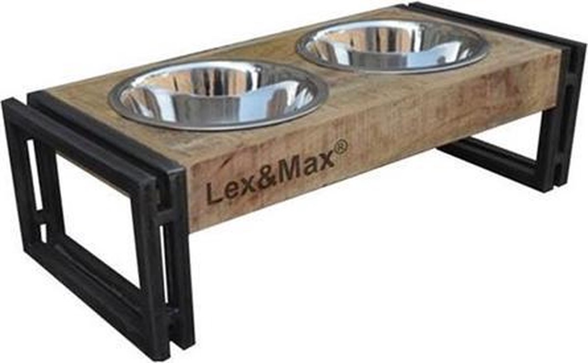 Lex & Max Futtermittel Oslo – Futternapf – 54 x 24 x 16 cm – Ø17 cm – Edels
