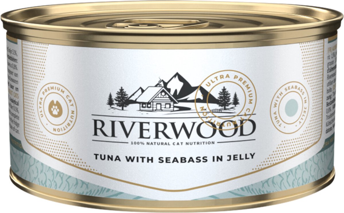 Riverwood Kaviar für Katzen - Thunfisch mit Wolfsbarsch in Gelee -  24x85gr
